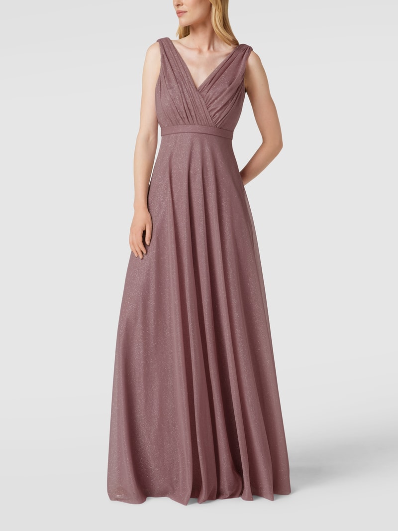 Abendkleid mit Taillenpasse in mauve