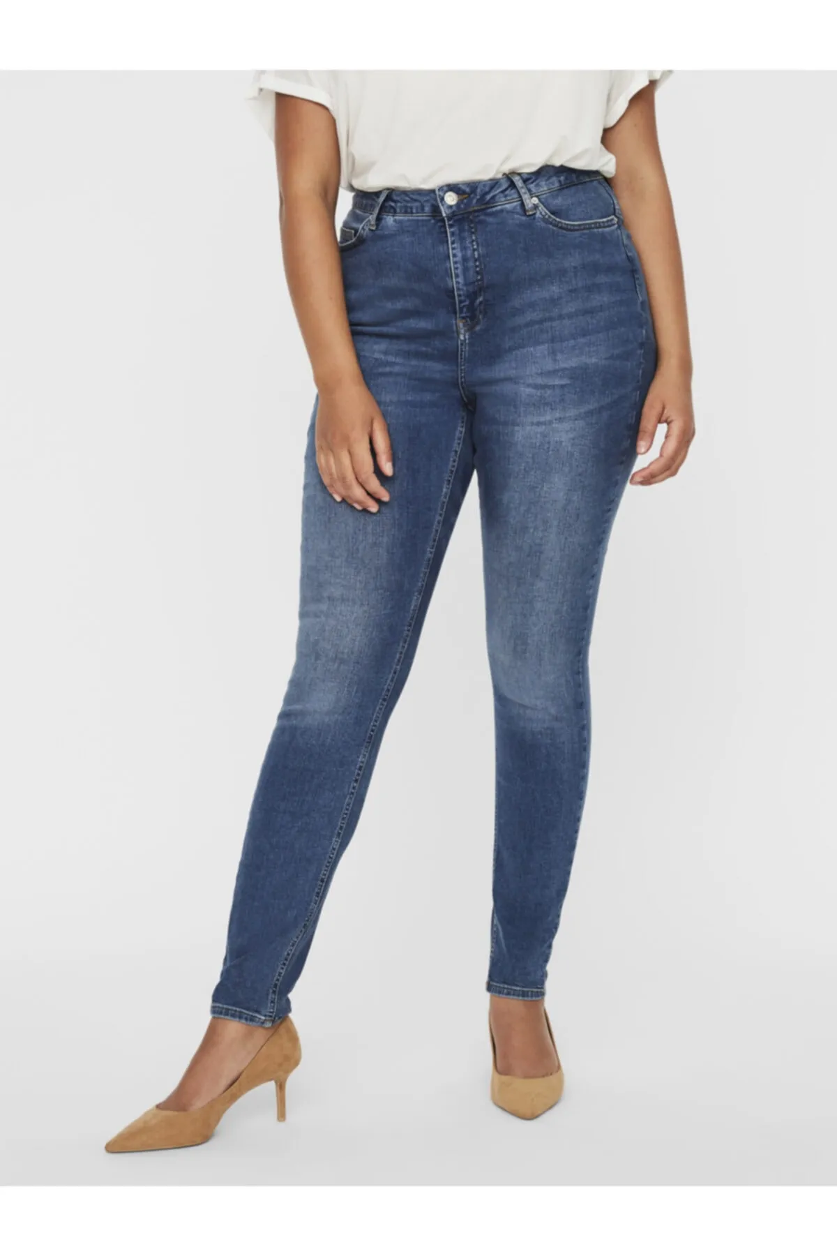 Vero Moda  Blaue Skinny-Jeans für Damen in großen Größen10237621 VMLORA