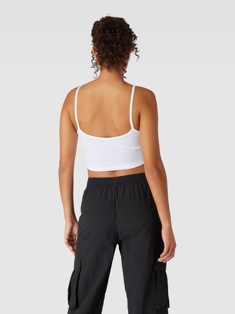 Bralette-Top mit Label-Patch in weiss
