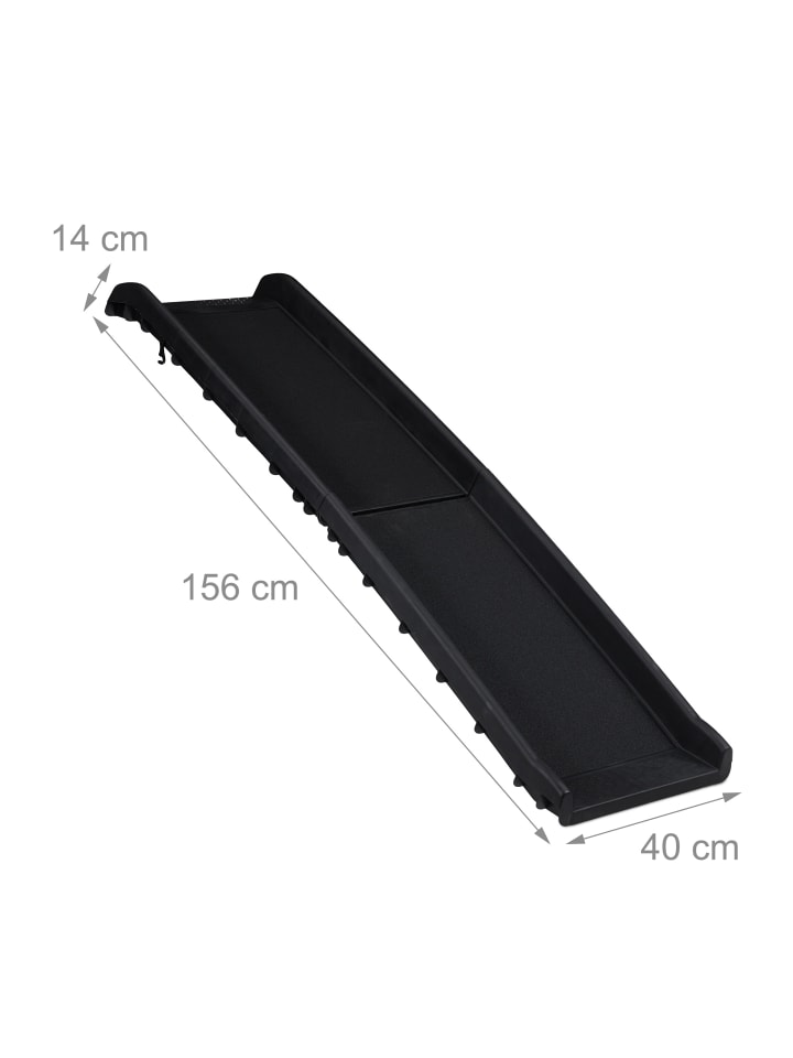 relaxdays Hunderampe in Schwarz - (B)40 x (T)156 cm günstig kaufen onesize