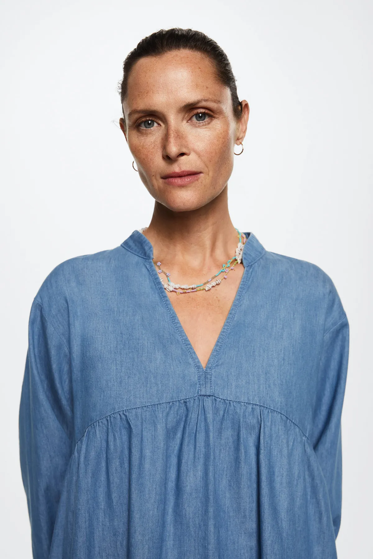 MANGO  37001220 Kleider und Overalls Mittelblau