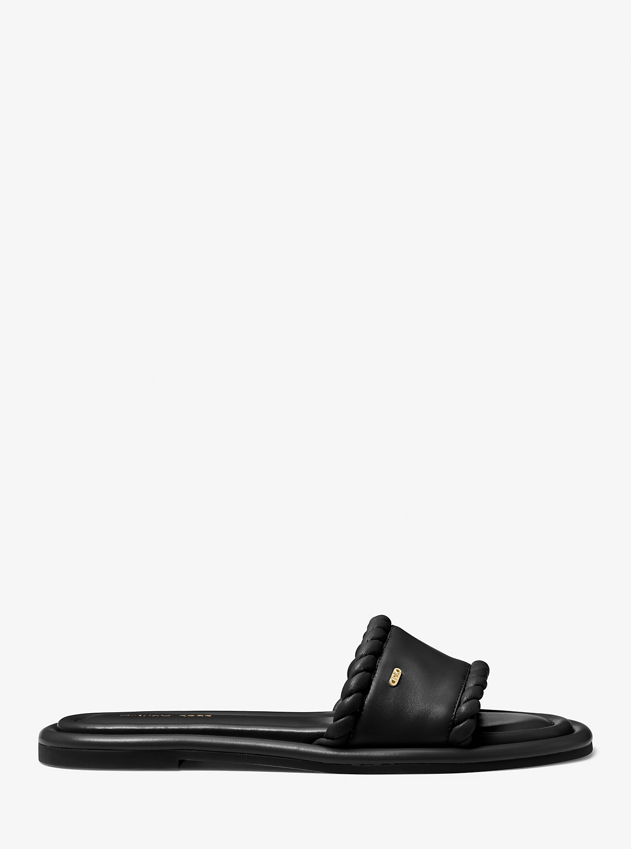 Dana Leather Slide Sandal - BLACK
