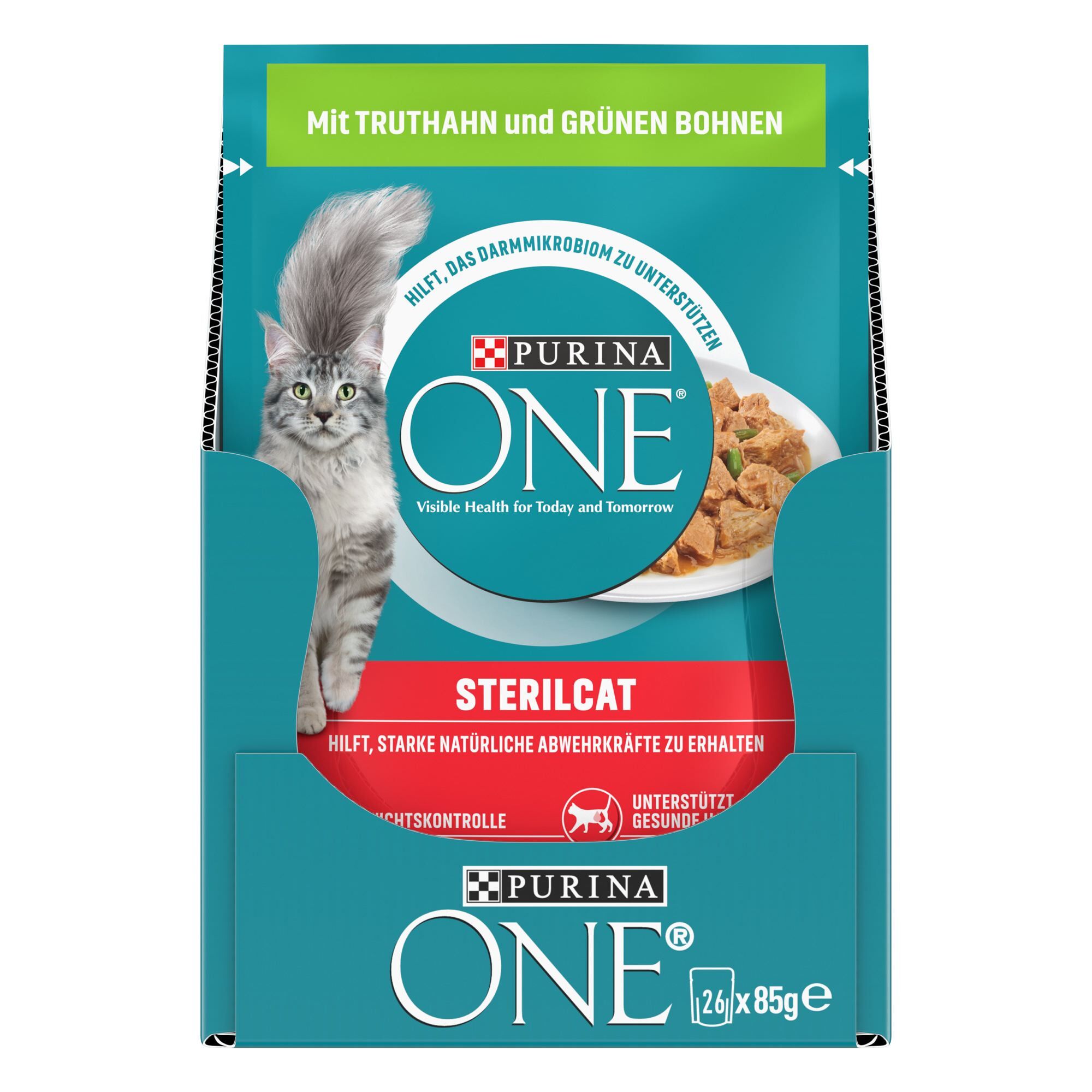Purina ONE Nassfutter Purina ONE Sterilcat 26x85g mit Truthahn und grünen Bohnen