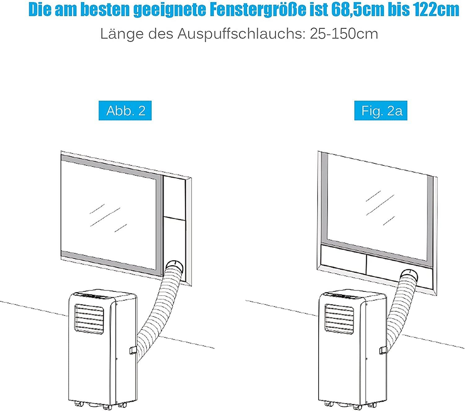 COSTWAY Klimagerät, 4in1, 9000BTU, 20m², Fernbedienung & 24H Timer