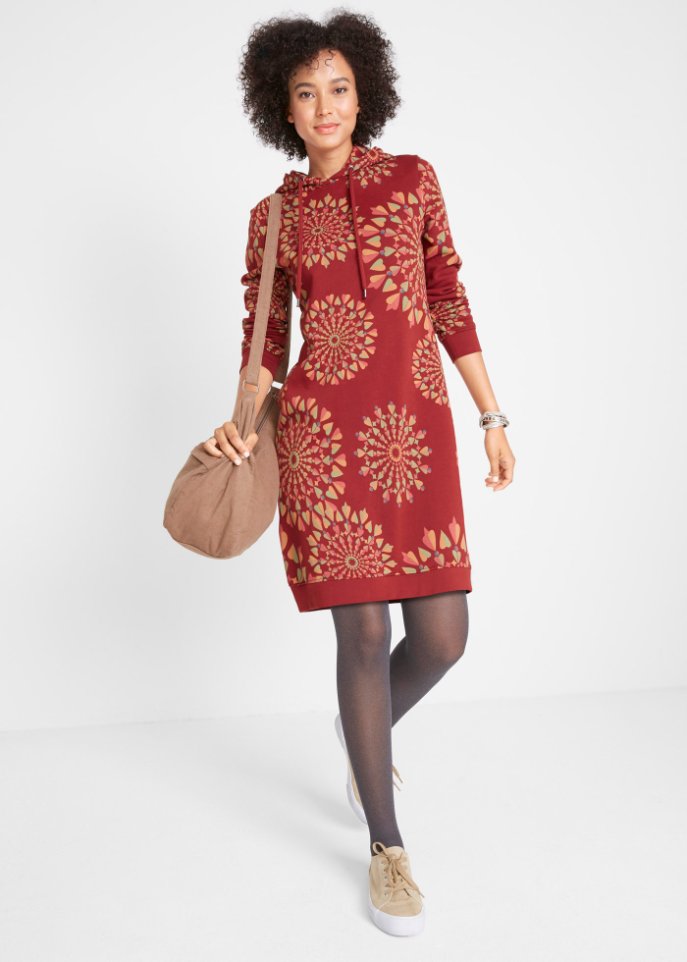 Sweatkleid, bedruckt, Langarm