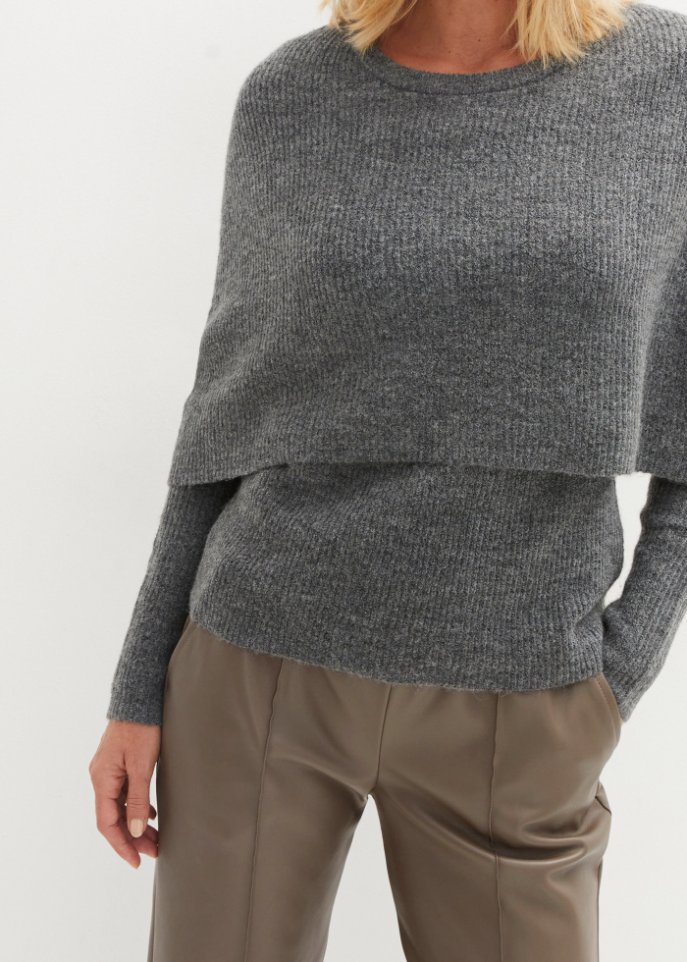 Pullover mit variablem Schal-Element