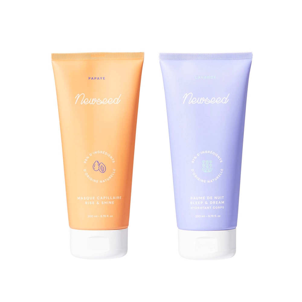 newseed Set cocooning - Baume de nuit & Masque capillaire Baume hydratant & masque capillaire