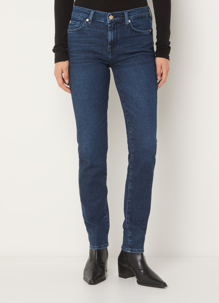 Blugi skinny cu talie medie Roxanne de la For All Mankind, nuanță închisă