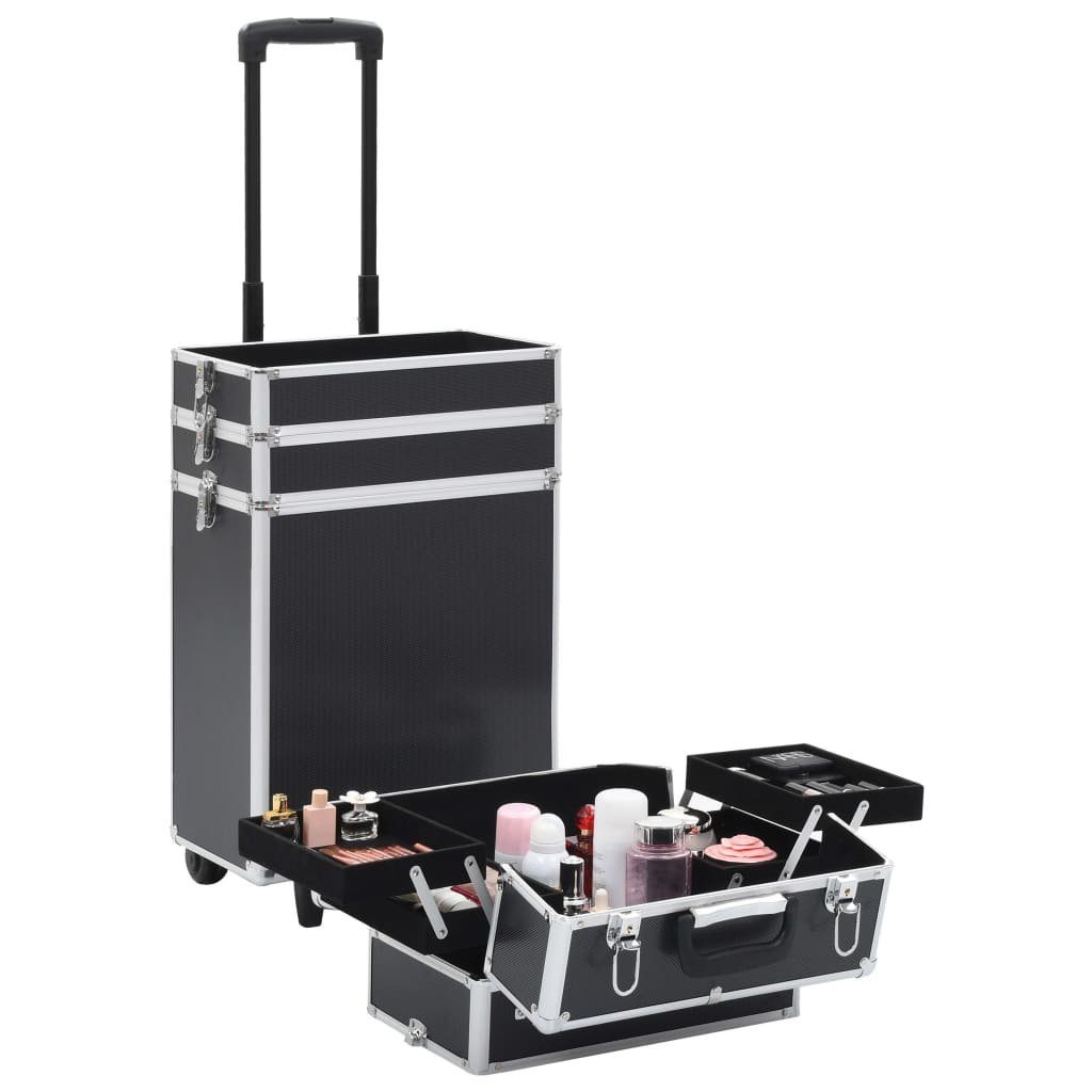 vidaXL Kosmetik-Koffer Kosmetikkoffer Aluminium Schwarz