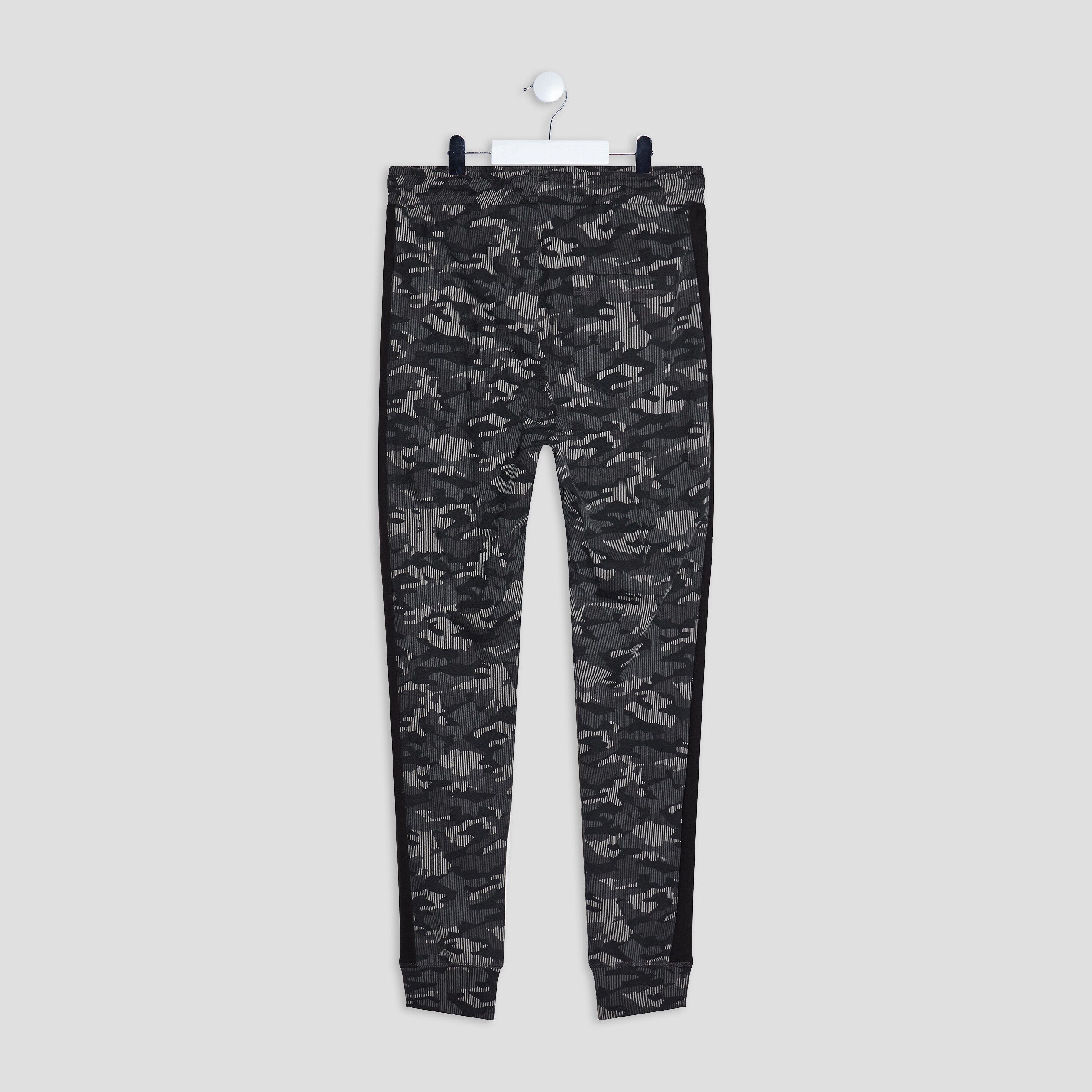 Pantalon jogging avec bandes côtés gris foncé homme | La Halle