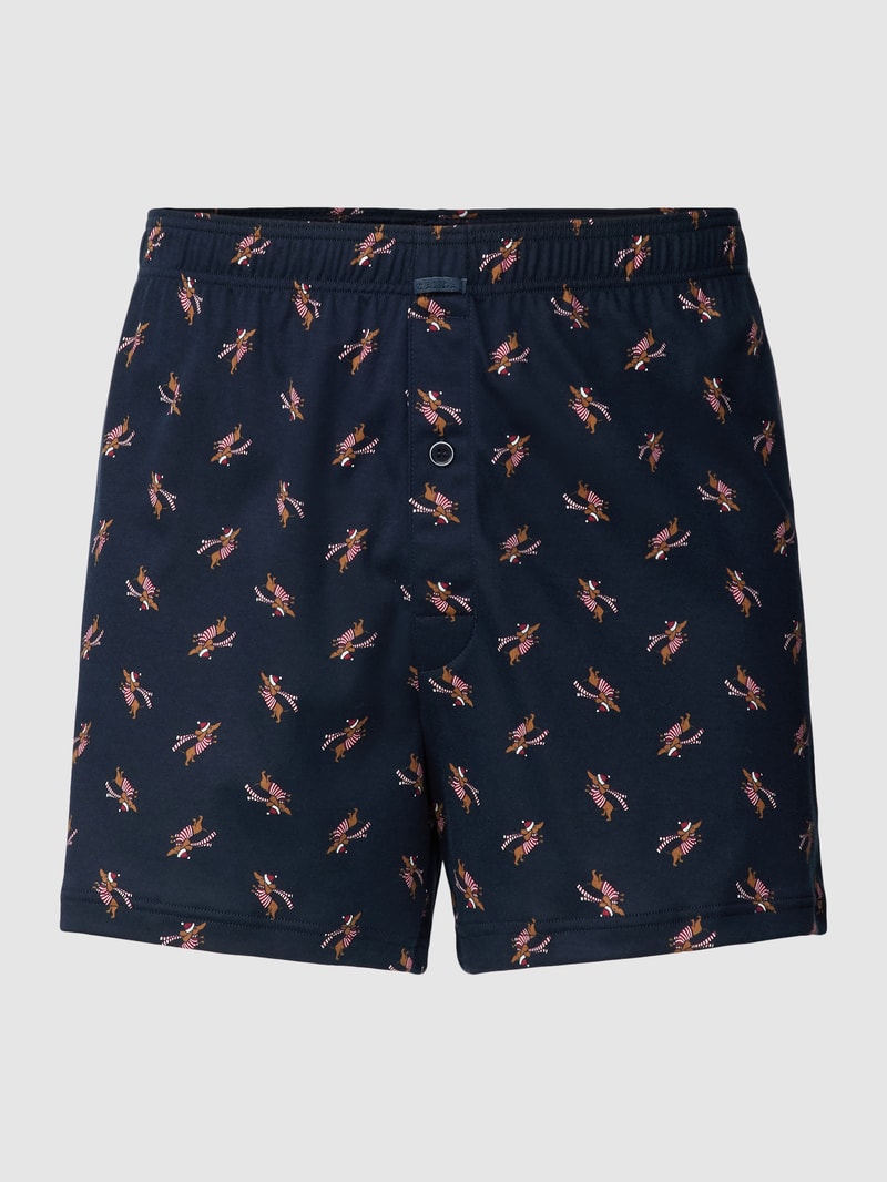 Boxershorts mit Allover-Muster in dunkelblau
