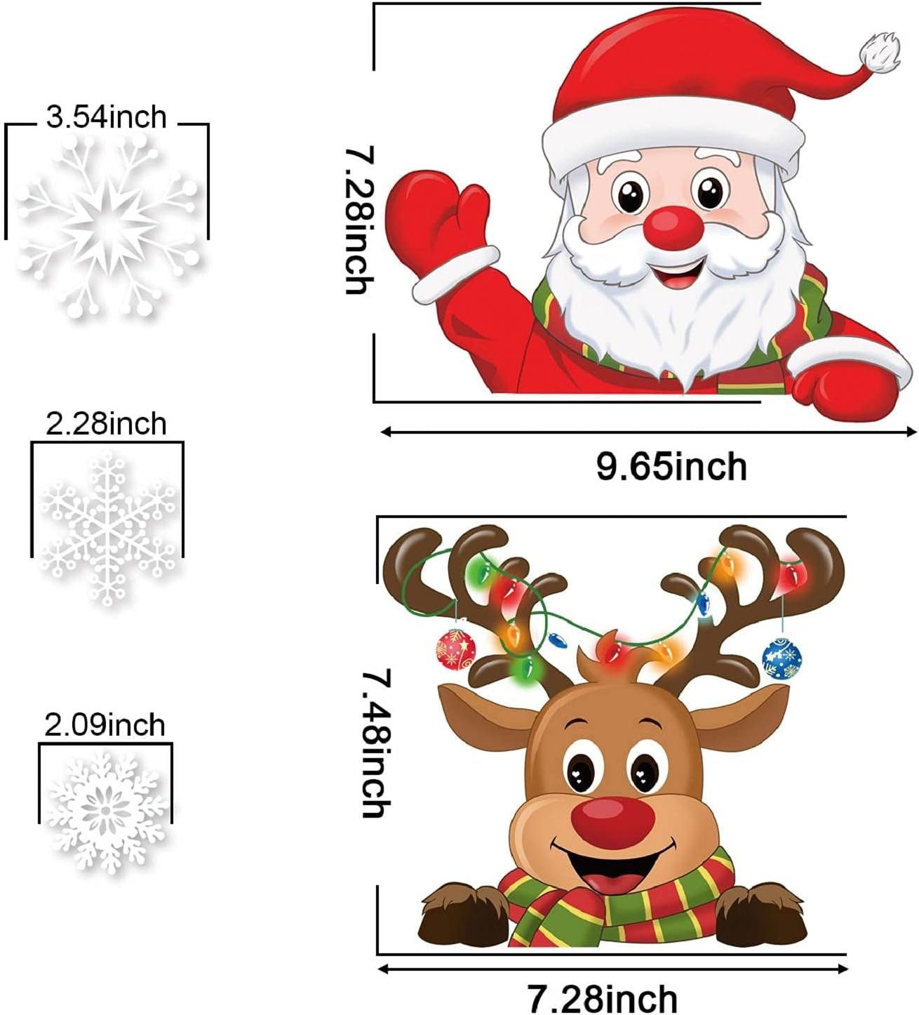 Fenstersticker Schneeflocken Fensterdeko Weihnachten Winter, Fenstersticker, aikidio, Extra dicke, transparente PVC-Folie, wiederverklebbar