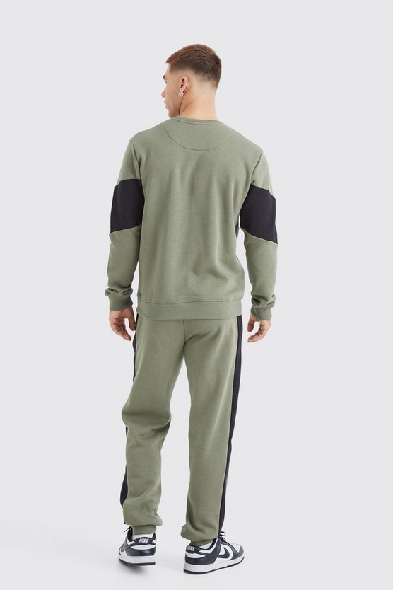 Man Slim-Fit Colorblock Sweatshirt-Trainingsanzug