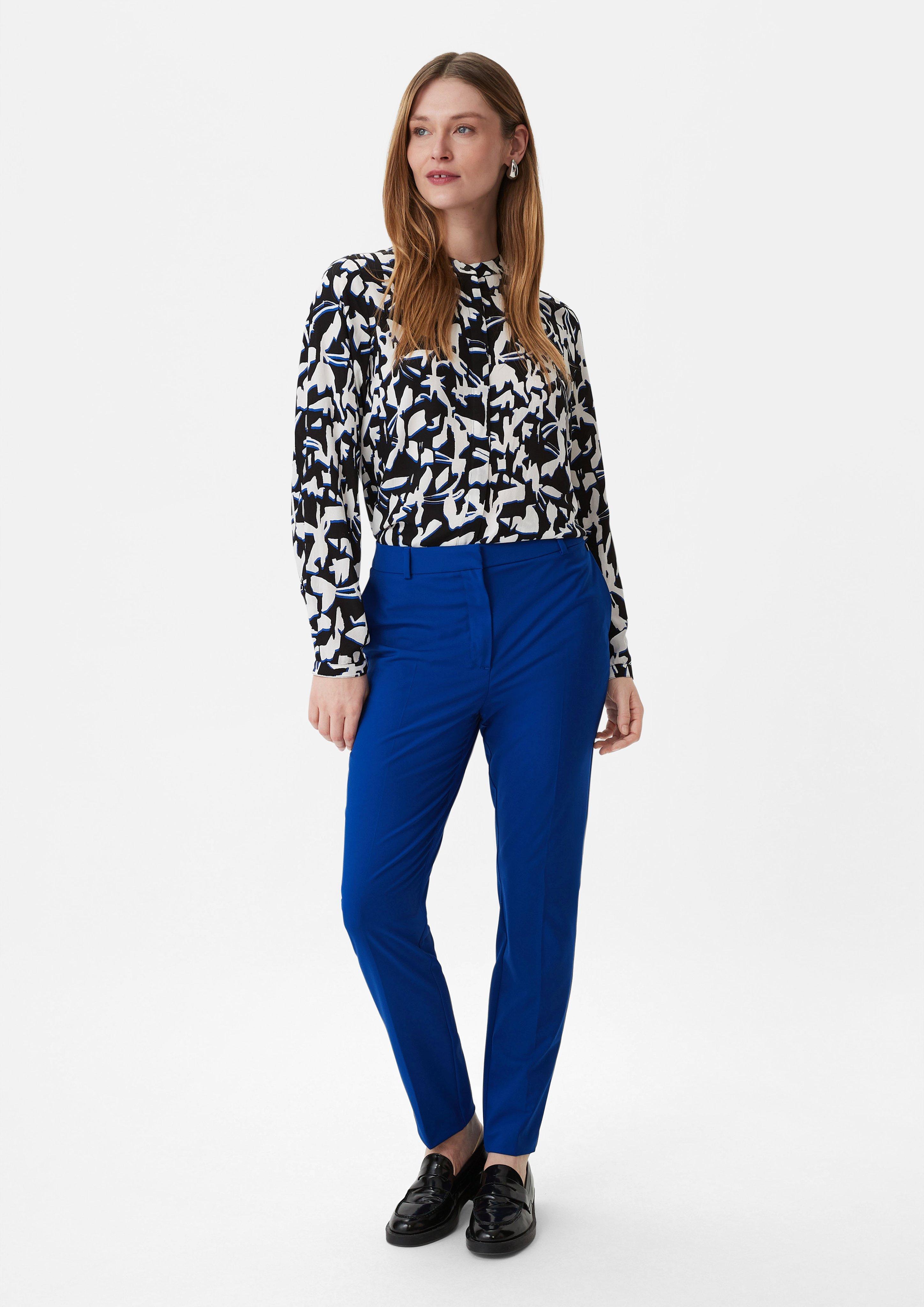 Cigarette Pants aus Twill - ozeanblau