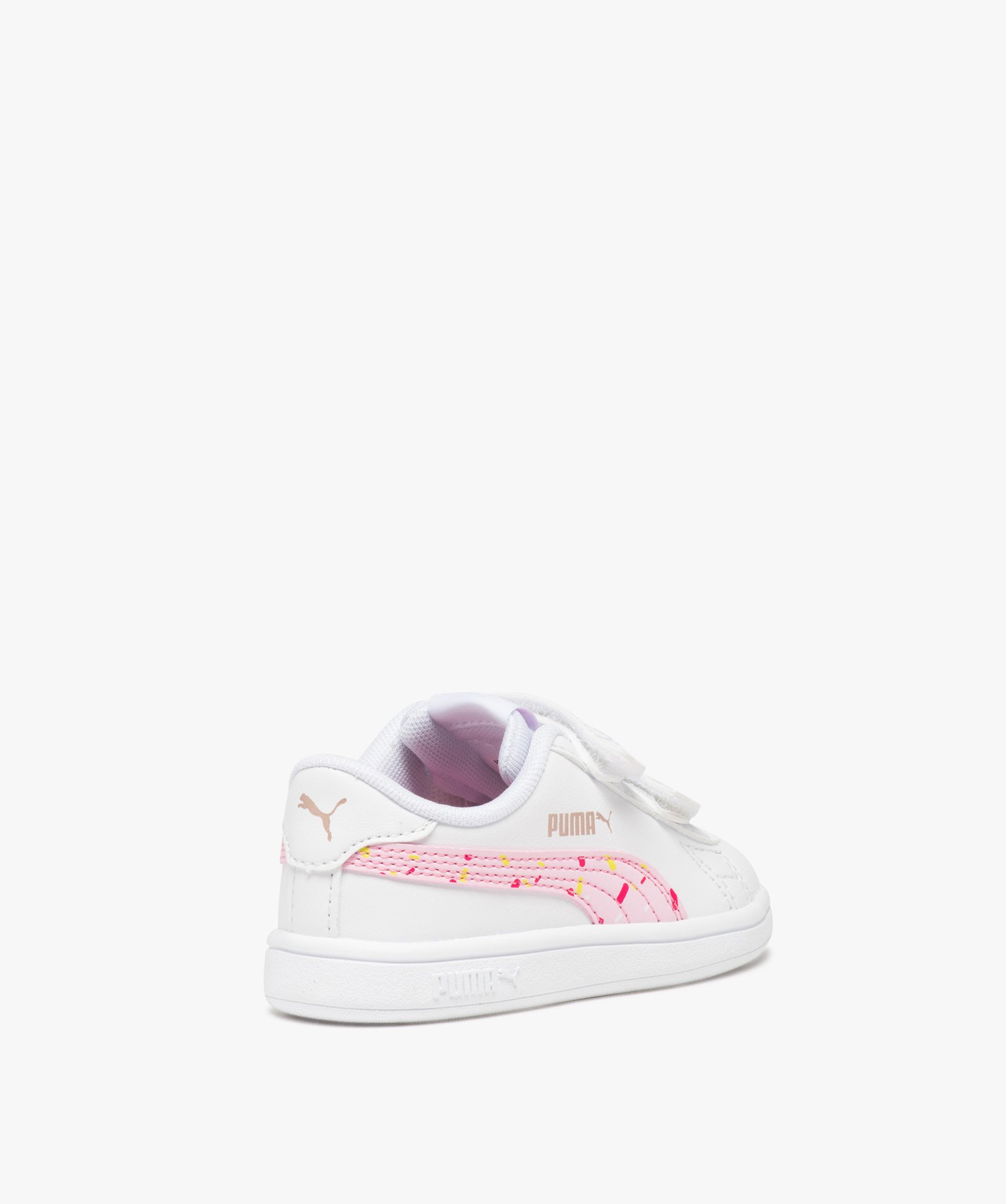 Baskets bébé fille à double scratch - Puma blanc | GEMO