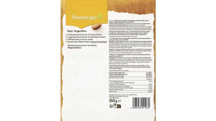 Seeberger Edel-Nuss-Mix geröstet & gesalzen 350 g