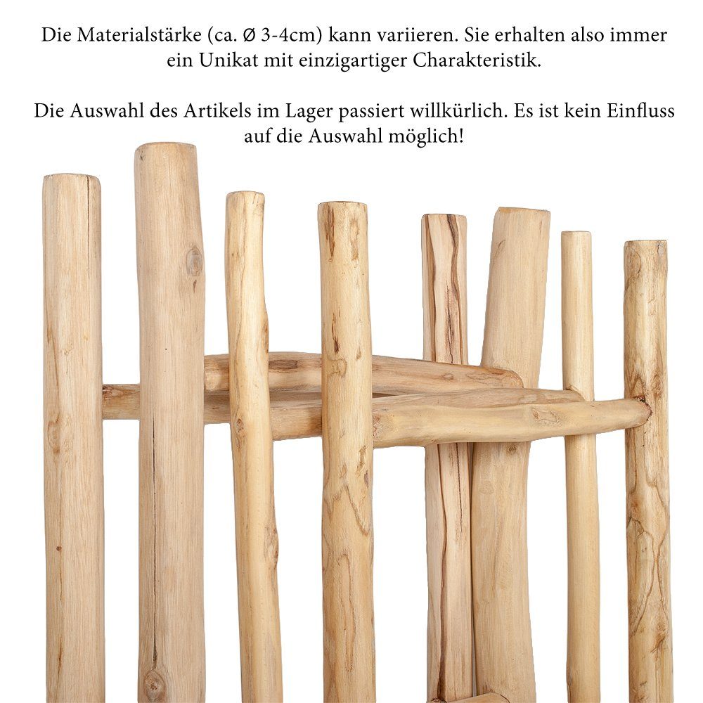 LebensWohnArt Dekoleiter Deko-Leiter KEPALA ca. H150cm Natural Teak Handtuchhalter Kleiderständer