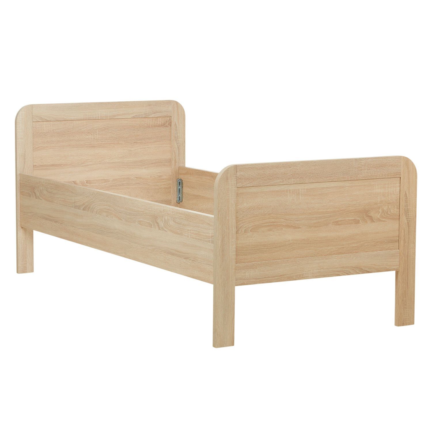 Homestyle4u Holzbett Komfortbett 90x200 cm Natur Weiß Bett