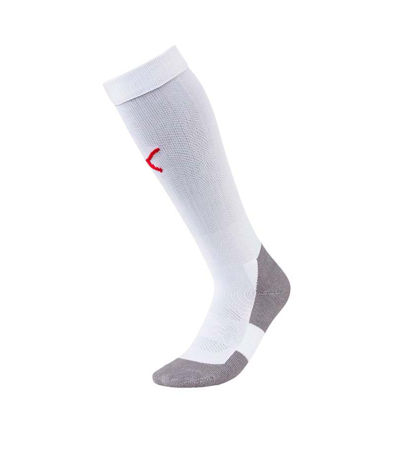 PUMA LIGA Socks Core Stutzenstrumpf Weiss Rot F11