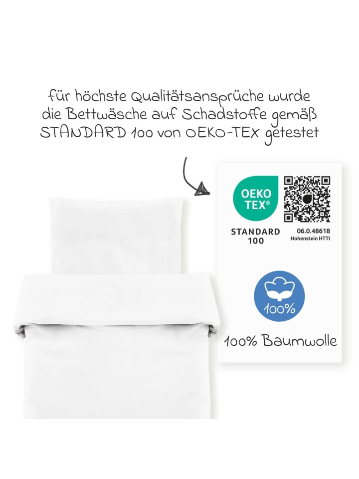 Makian Bettwäsche 80 x 80 cm - Uni Weiß in weiss günstig kaufen onesize