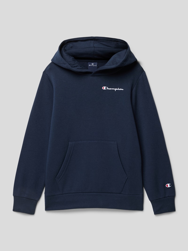 Hoodie mit Logo-Print in marineblau