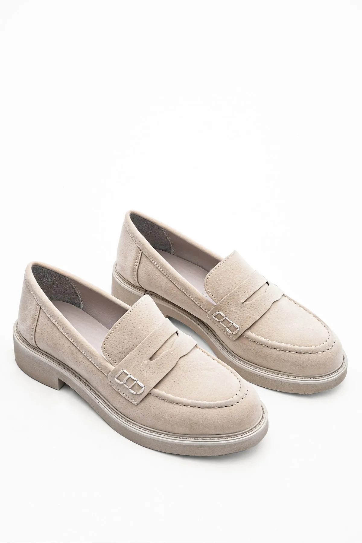 Marjin  Damen Loafer Mokassin Freizeitschuhe Andel Beige