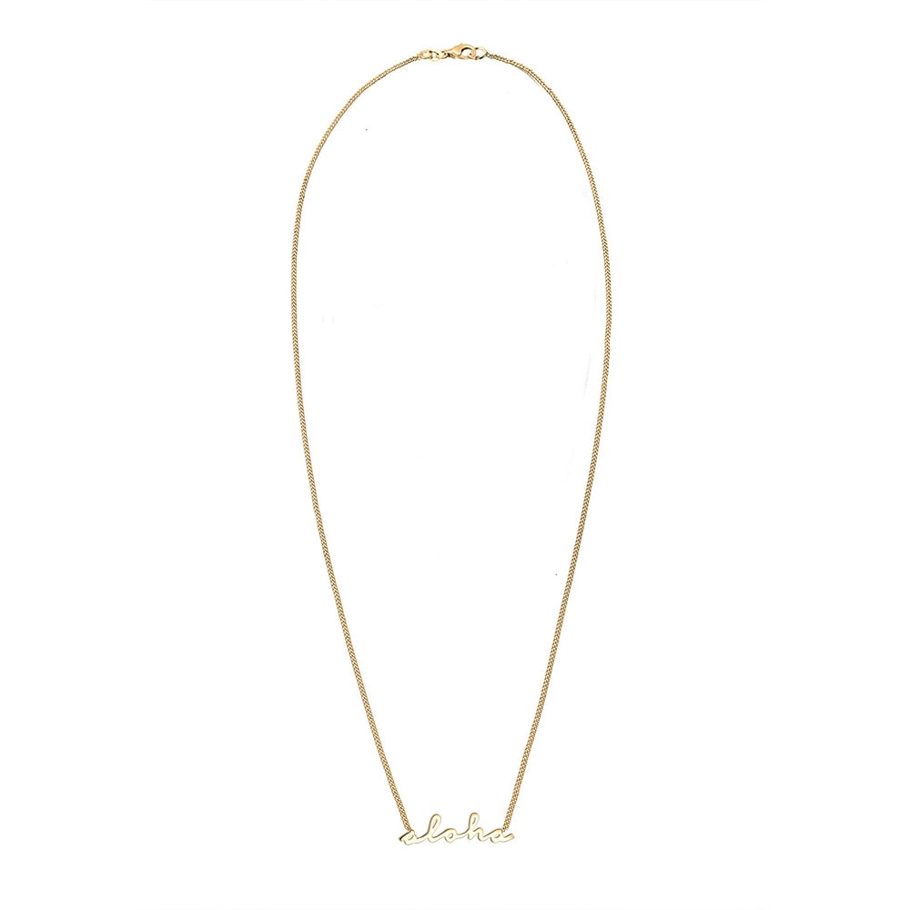 Elli Elli Collier Inscription Aloha Collier Femme - Plaqué Or Argent (925/1000) Bijoux