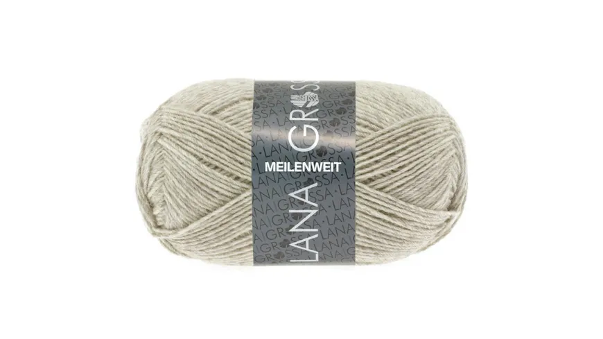 Lana Grossa Sockenwolle Meilenweit Uni 4-fach 50 g 1301 - hellbeige meliert