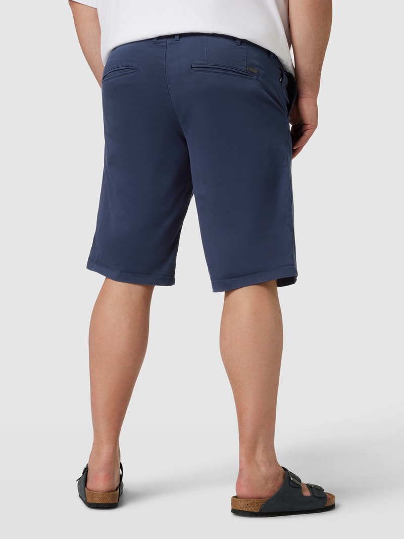 PLUS SIZE Chinoshorts mit fixierten Beinumschlägen Modell 'BOWIE' in dunkelblau