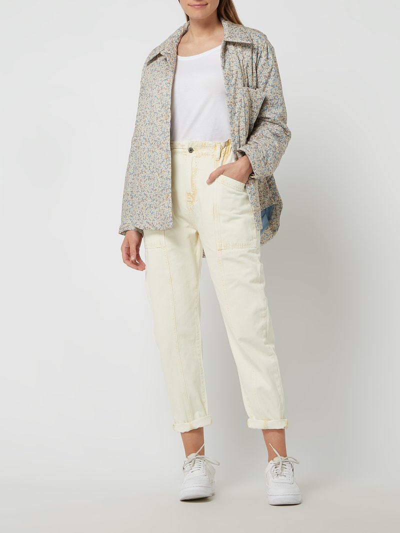 Cropped Jeans aus Baumwolle Modell 'Angela' in hellgelb