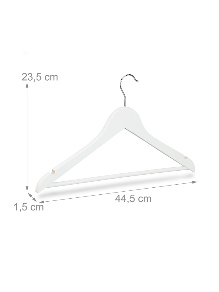 relaxdays 40 x Kleiderbügel in Weiß günstig kaufen onesize