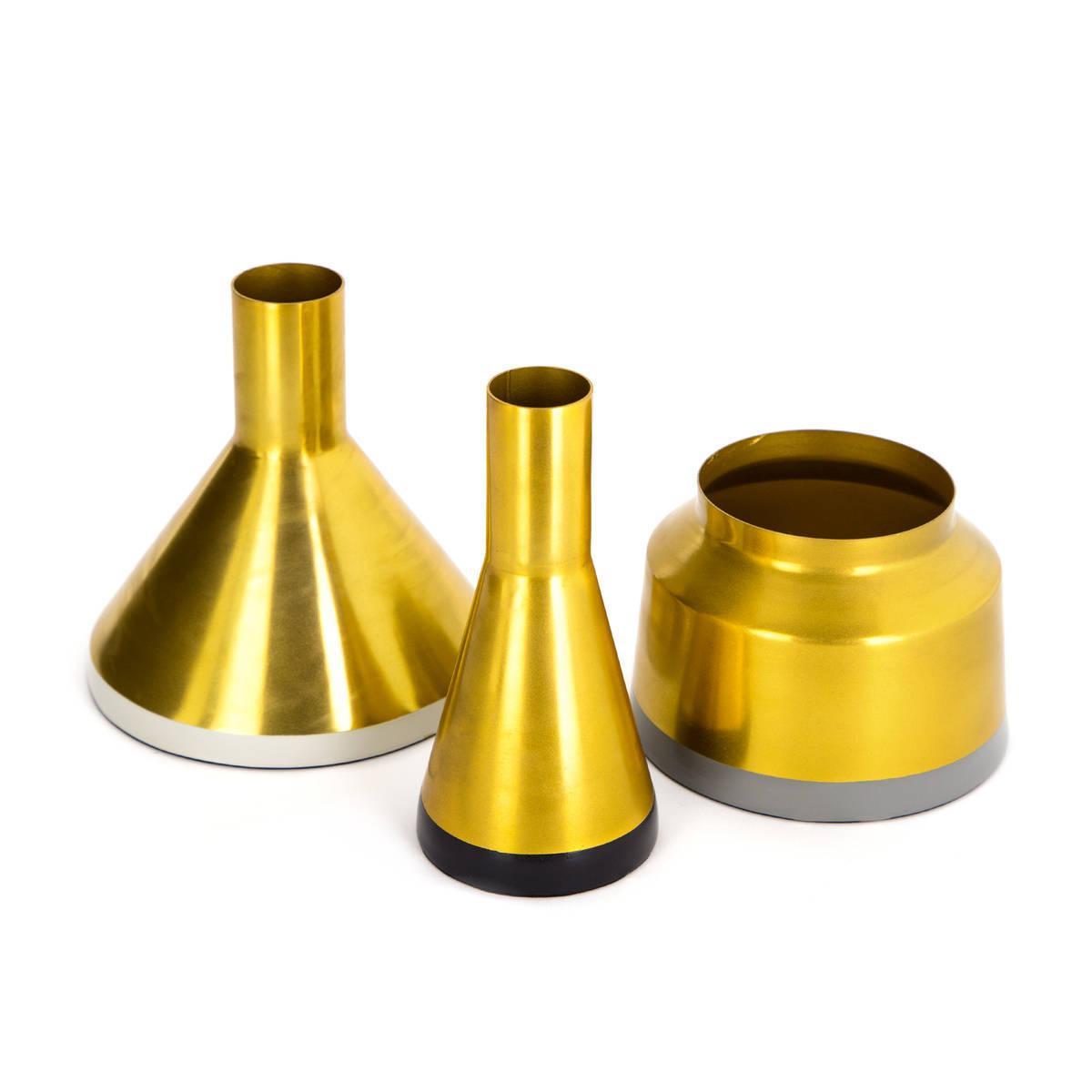 Kayoom Vasen 3er Set Culture 120 Gold / Weiß / Schwarz / Grau