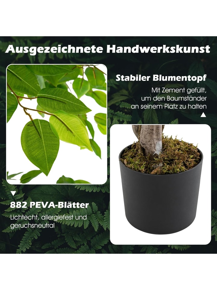 COSTWAY Kunstpflanze 150cm in Grün günstig kaufen onesize