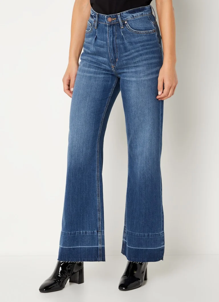 Articles Of Society Soho high waist wide leg cropped jeans with medium wash