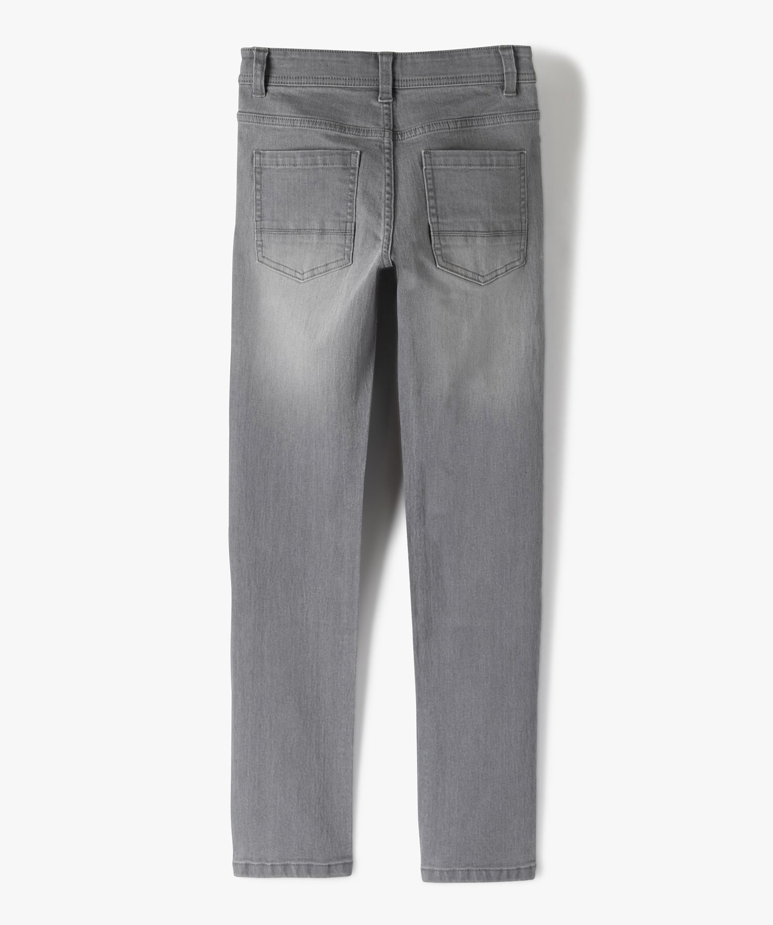 Jean Garçon coupe slim avec plis sur les hanches grey | GEMO