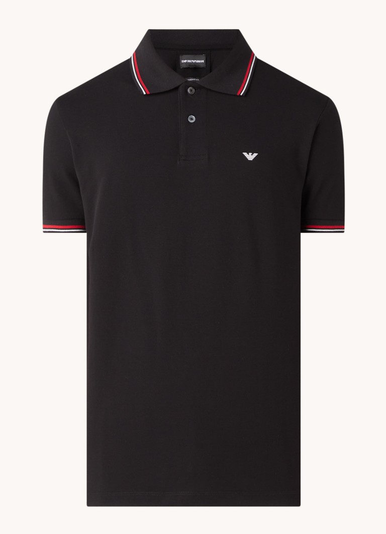 Emporio Armani polo majica regularnog kroja od pike pamuka s manžetama na vrhovima