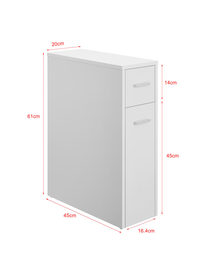 en.casa Badezimmerschrank Kauhajoki in Weiß (H)61cm (B)20cm (T)45cm günstig kaufen onesize