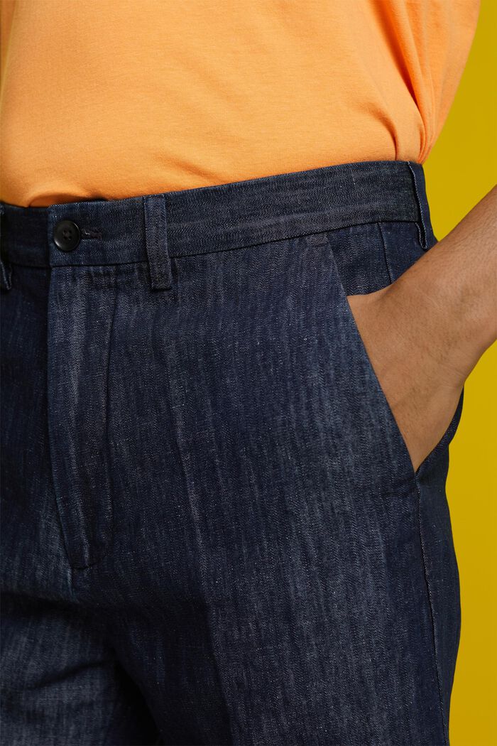 Chino-Shorts aus Baumwolle und Leinen