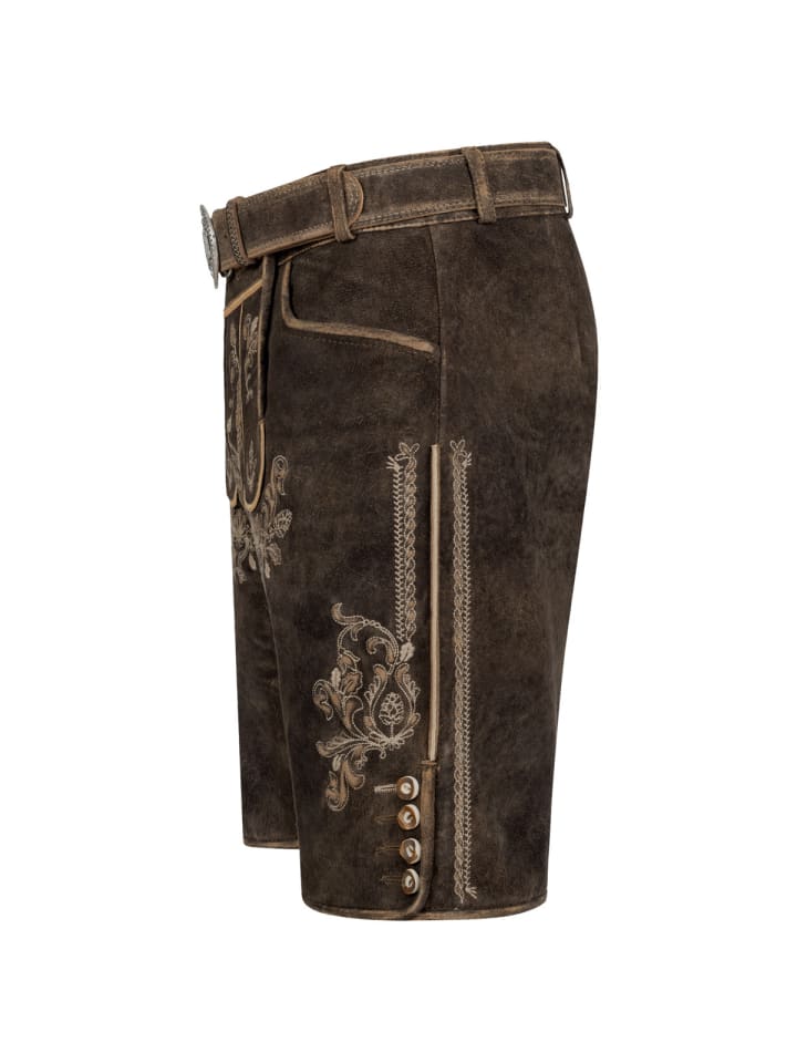 KRÜGER Lederhose Antonio in dunkelbraun günstig kaufen
