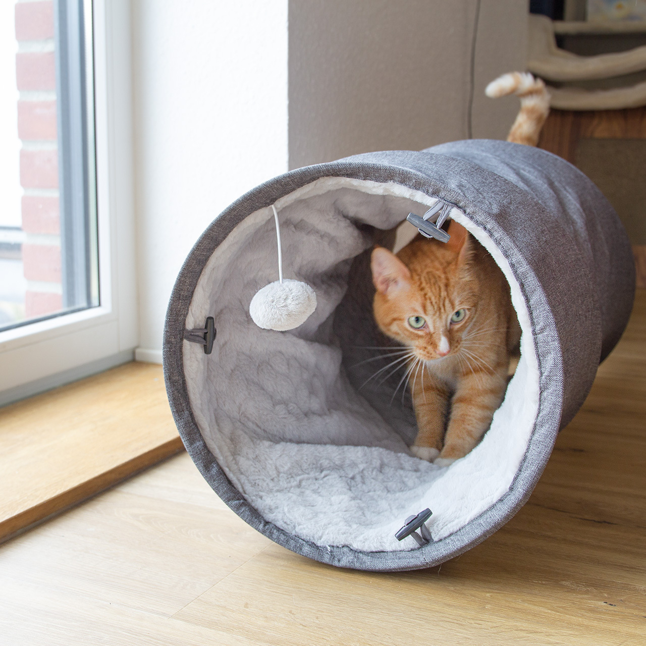Canadian Cat Company Katzentunnel Canadian Cat Company Katzentunnel mit Kuschelfell grau