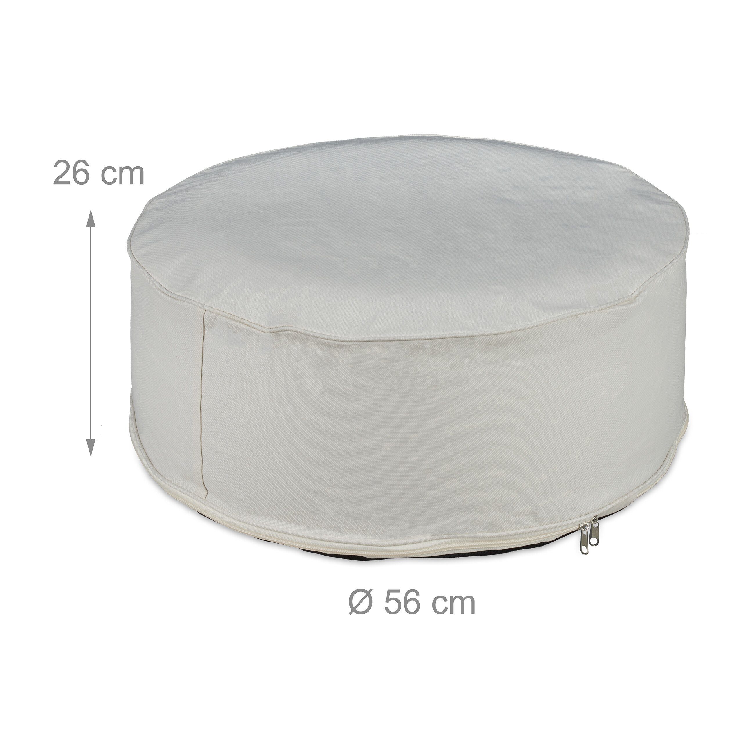 relaxdays Gartenlounge-Hocker Aufblasbarer Hocker in Creme