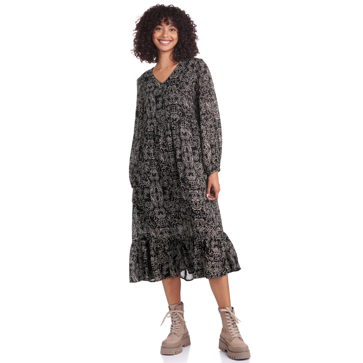 Damen Maxikleid mit floralem Print