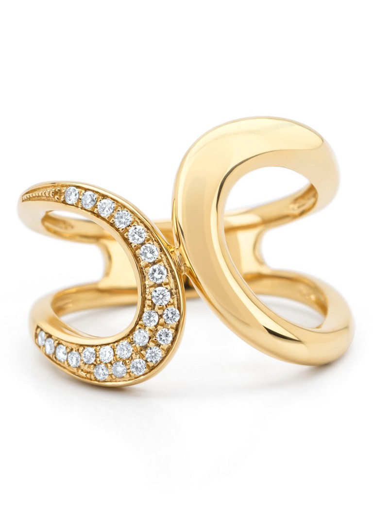 Diamond Point  Geelgouden ring, 0.12 ct diamant, Like a star