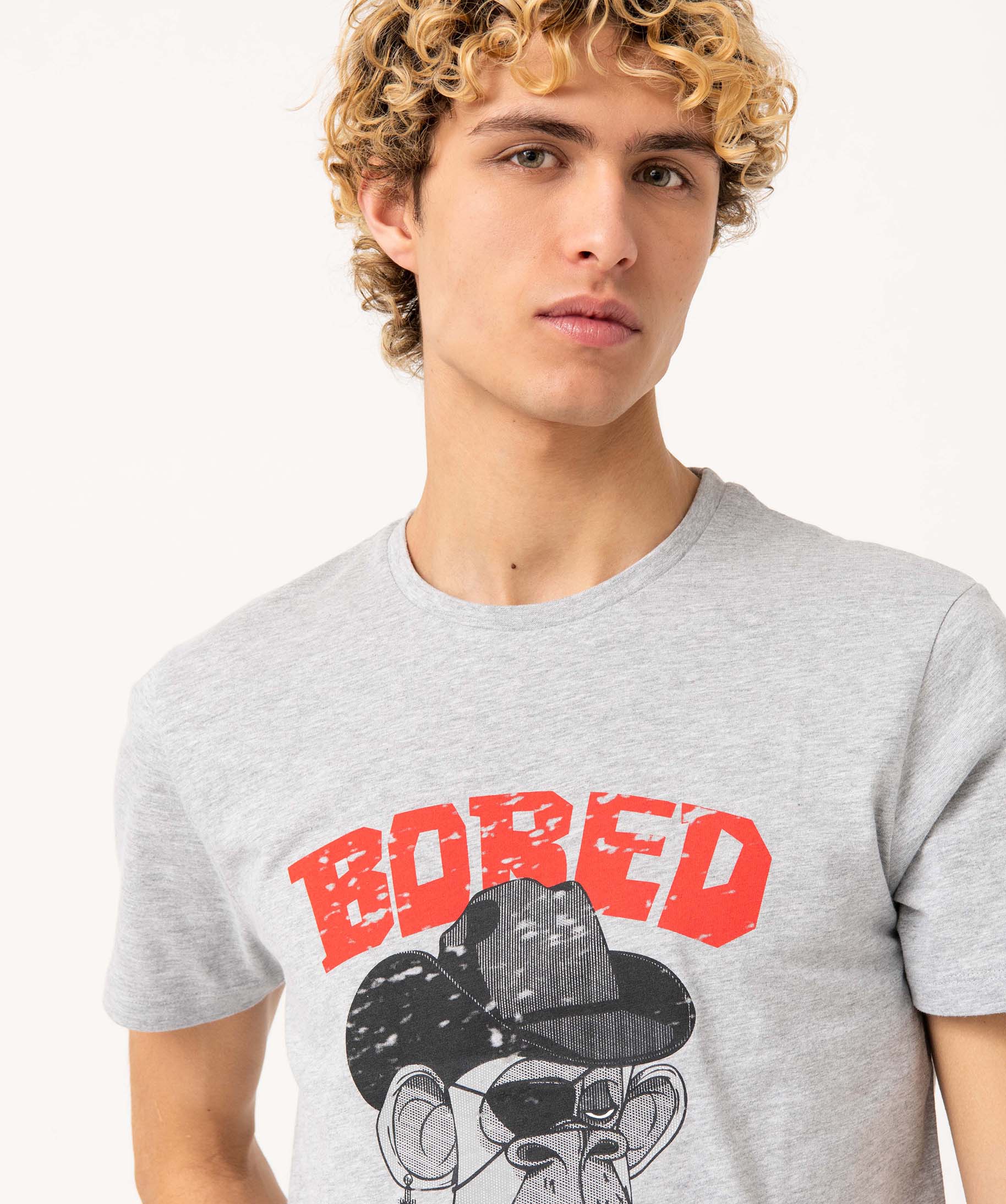 Tee-shirt homme imprimé à manches courtes - Bored of Direc... gris clair | GEMO
