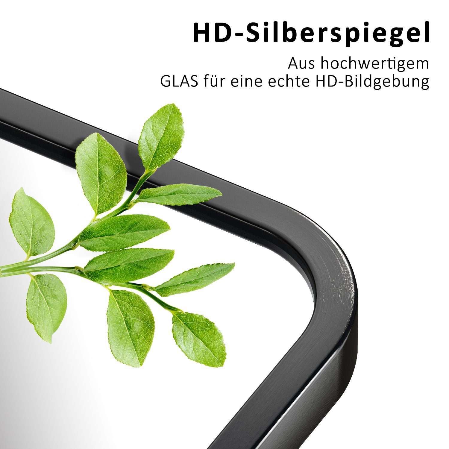 Boromal Standspiegel Spiegel groß Schwarz Wandspiegel Ganzkörperspiegel Flurspiegel (Hochspiegel Arched Rechteckig Eckig, 160x40,150x50,140x40cm), 2 Montagemöglichkeiten