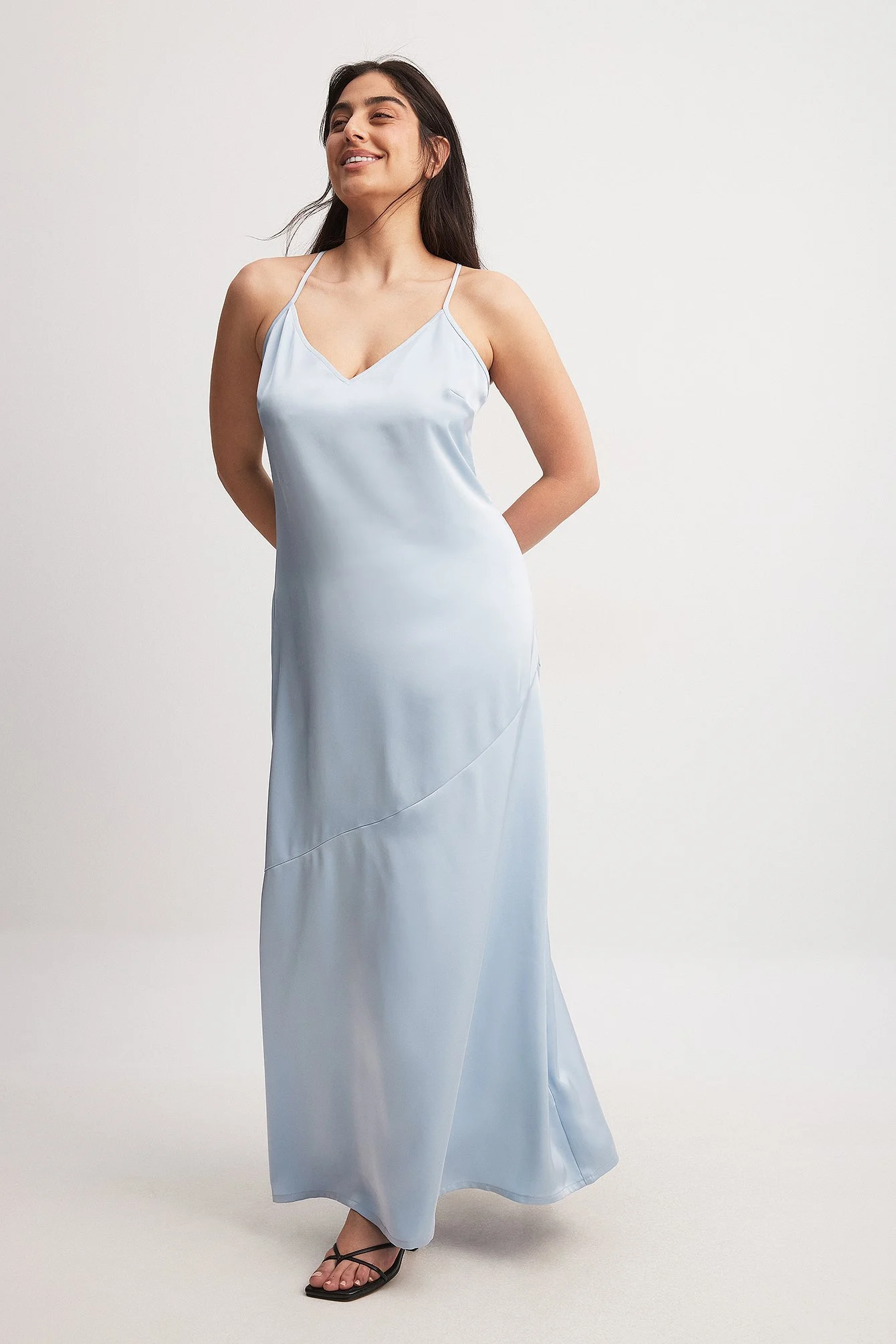 V-Neck Satin Slip Dress
