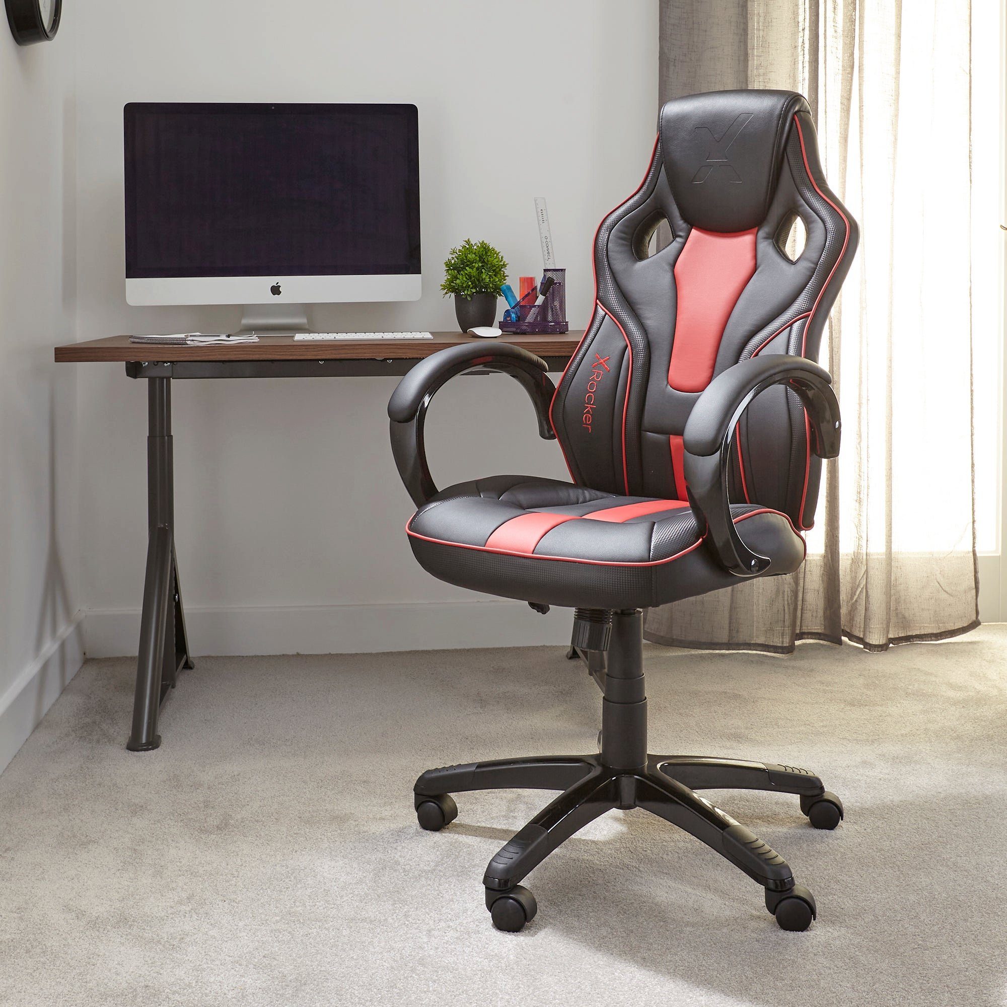 X Rocker Gaming-Stuhl Maverick - Ergonomischer Bürodrehstuhl für Jugendliche & Erwachsene