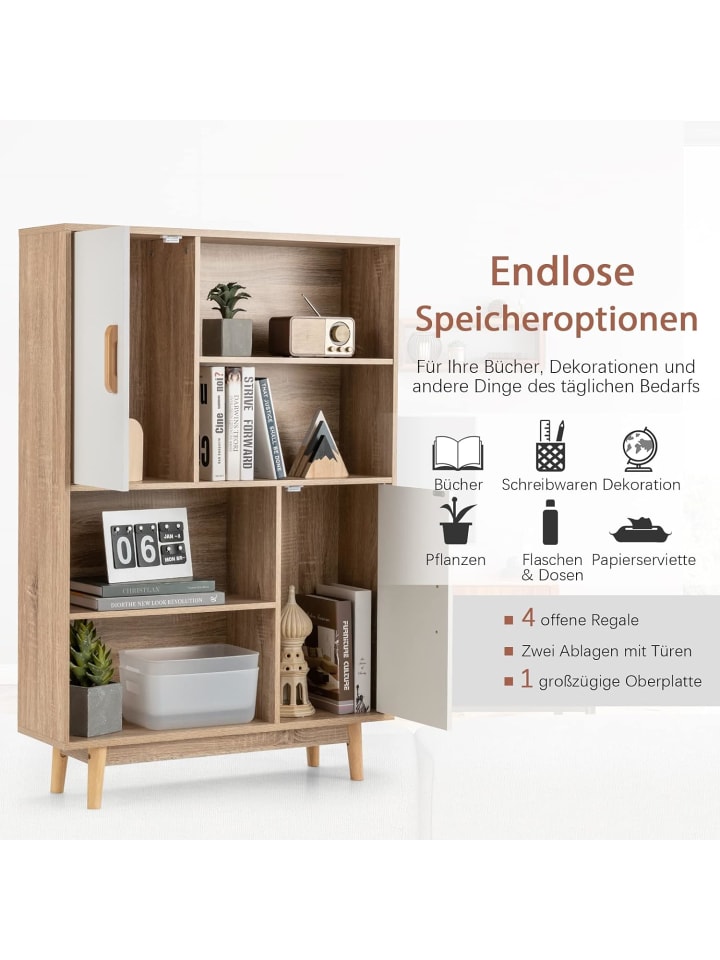 COSTWAY Bücherschrank in Weiß günstig kaufen 120 cm