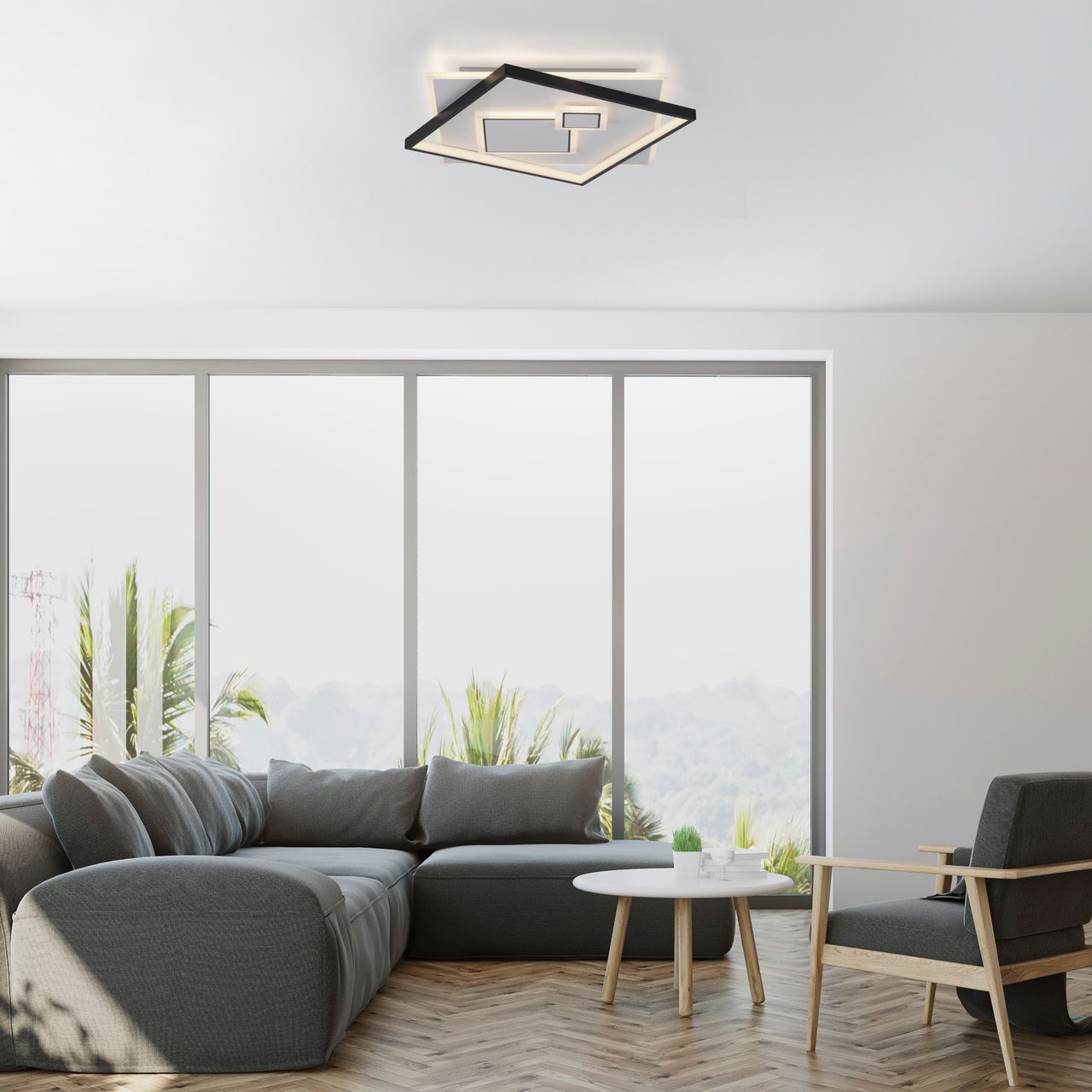 Paul Neuhaus LED Deckenleuchte MAILAK, 1x LED-Board/26Watt   1x LED-Board/11Watt, Weiss