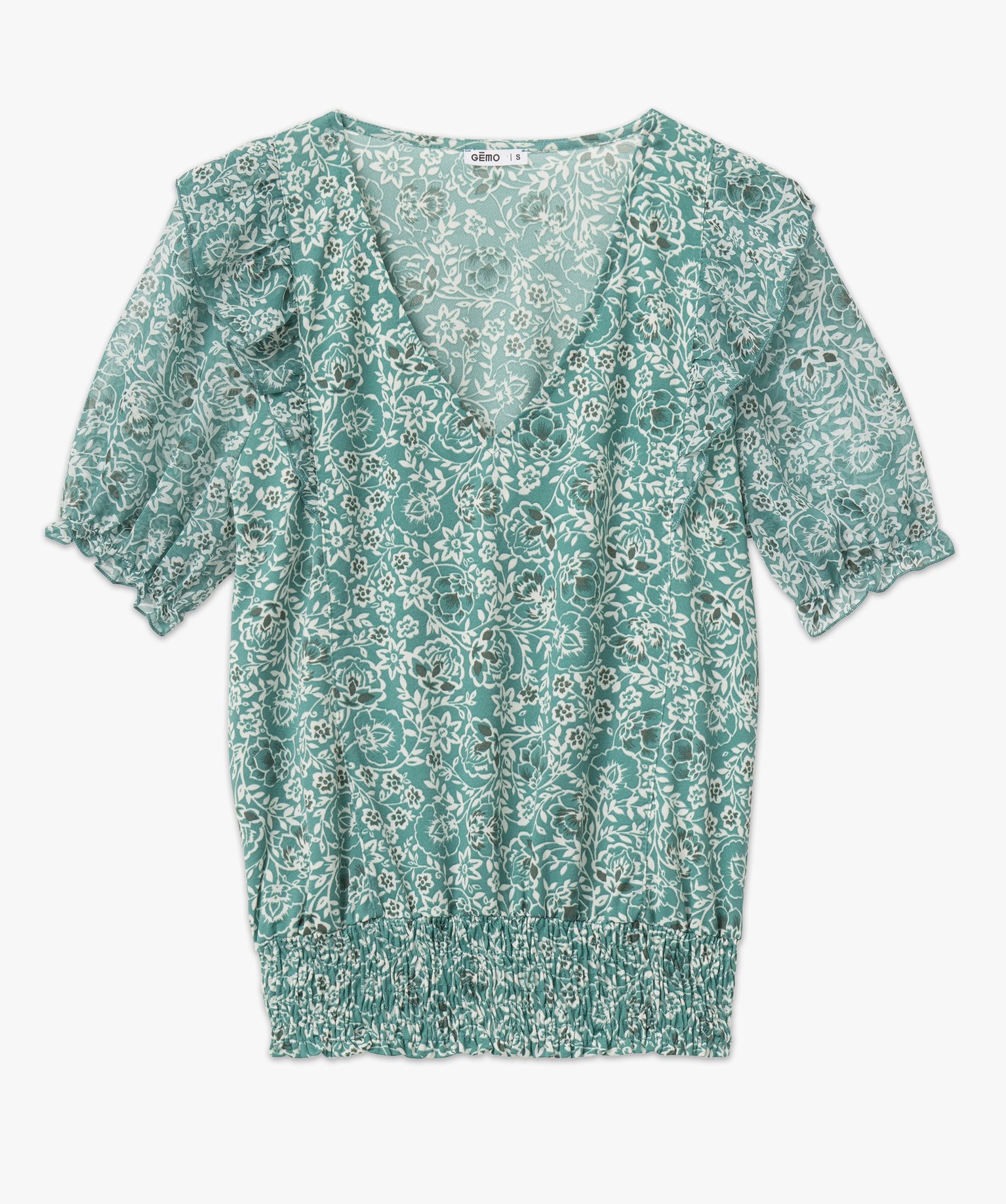 Tee-shirt blousant à manches courtes femme imprime | GEMO